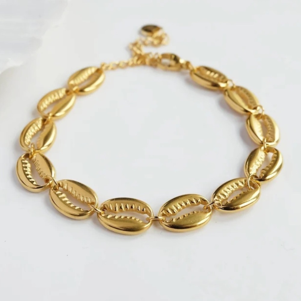 Gold cowrie shell bracelet, sea witch jewelry, jewellery gifts, mermaid jewelry